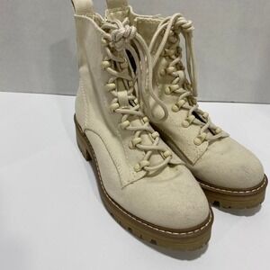 Universal thread Cream lace up combat boots women size 6. SKU909